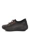 Black Genuine Leather Orthopedic Women's Casual Shoes 2660 Z - 4