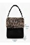 Handmade Black Knitted Bag with Plush Detail - Stylish and Elegant Design
