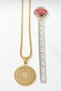 Gold Color 3.5 cm Line with Ayetel Kürsi & Nazar Verse Written 316L Stainless Steel 60 cm Twisted Chain Necklace - 3