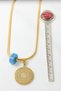 Gold Color 3.5 cm Line with Ayetel Kürsi & Nazar Verse Written 316L Stainless Steel 60 cm Crushed Italian Chain Necklace - 3