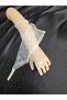 Amaris Sparkling Sequined Girl's Sharmaran Gloves White - 6