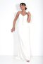Women's Thin Strap Lined Front Gathered Bocuk Detailed Top Satin Skirt Crepe Long Dress