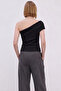 Women's One-Shoulder Asymmetrical Detailed Summer Stylish Modern Casual Blouse - 3
