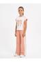 Girl's 2-Piece Sports Set with Side Striped Wide-Leg Pants