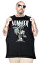 قميص رياضي كبير الحجم مطبوع عليه Mode XL Summer U26010 أسود - 4