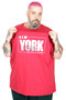 Mode XL Large Size T-Shirt with Bis Collar New York U26119 Bordo - 4