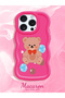 iPhone 14 Pro Max Compatible Case with Camera Protector Red Silicone Couple Phone Case Bear Pattern - 2