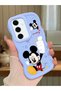 Samsung Galaxy S24 Fe Compatible Case Camera Protective Blue Silicone Couple Phone Case Cute Pattern