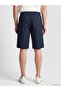 Xside Navy Blue Relax Fit Gabardine Men's Shorts - 4