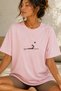 Women's Oversize T-Shirt Zen Aura Printed Pink – Crew Neck, Comfortable Fit, 100% Cotton - 2