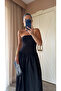 Black Contrast Straight Neckline Dress - 0106 - 5
