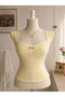 Yellow Coquette Bow Rose Detailed Y2K Short Sleeve Crop - 4