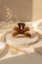 Bow Shaped Amber Yellow Patterned Transparent Hair Clip Claw Clip - 6