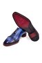 Light Blue Color Laceless Genuine Leather Leather Sole Men's Shoes - 3