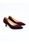 Women's Genuine Leather Stone Shoes Burgundy Suede