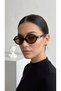 Women's Oval Black Sunglasses with Brown Lenses Uv400 Protection Vintage Retro Stylish Design