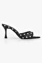 Women's Marielle Black Satin Polka Dot Heeled Slippers - 2