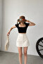Women's Cargo Pocket Mini Skirt with Shorts - 2