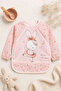Long Sleeve Waterproof Baby Food and Activity Bib with Pockets - Ballerina Rabbit Pattern 6-24 Months - 4