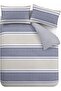 Bedding Textured Banded Stripe Double Duvet Cover Set with Pillowcases Blue - 5