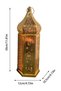 (ex89)Ramadan Metal Lantern with Projection LED Light, Hollow Islamic Pattern Hanging Table Lamp, Eid Mubarak Home Decor, Muslim Ramadan Kareem Festival Decoration - 2