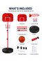 Kids Adjustable Basketball Stand with Ball, Pump & Base | Height Adjustable up to 180cm | Indoor & Outdoor Basketball Hoop Set | Red - 5