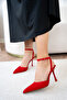 Silvia Ankle Strap Women's Red Heeled Shoes