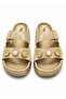 Women's Silver Glitter Single Buckle Orthopedic Sole Daily Slippers Silver - Non-Slip Slippers - 3