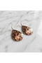 Copper Brown Black Floral Dangle Earrings - 5