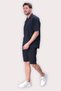Men's Black Linen Shirt Shorts Set – Oversize Comfortable Fit 2-Piece Summer Casual Combination - 5
