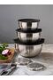 Stainless Steel 3-Piece Mixing Bowl with Grater 9-Piece Storage Mixing Bowl 16-20-24 cm - 3