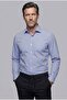 Dark Navy Regular Fit Cotton Pocketless Long Italian Collar Shirt