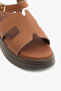 Brown Genuine Leather H-Strap Casual Women's Sandals - 3