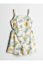 Lcw Kids Ecru Square Collar Girls' Jumpsuit - 3