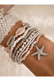 Women Beaded Bracelet Stack with Starfish Charm