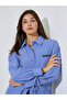 Blue Longline Striped Shirt with Tie-Cuff
