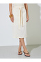 Cream Tie-Waist Midi Skirt - 2