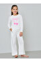Girls Bow Print Cotton T-Shirt and Pyjama Set