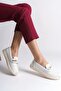 Lizy laceless orthopedic comfortable sole heart patterned women's flat shoes ckt - white - 2