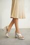 Silver Women's Heeled Platform Sandals Tr12My04F - 2
