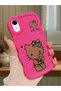 iPhone Xr Compatible Case Camera Protector Red Silicone Couple Phone Case Kitty Pattern
