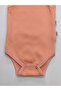 3-Piece Rope Strap Salmon Color 100% Cotton Baby Bodysuit with Snap Fasteners - 6