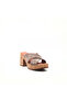 Mink Suede Women's Cross-Strapped Platform Heeled Slippers – Genuine Leather Lined Thick Heel Summer Slippers - 3