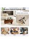 Coffee Table, Round Coffee Table for Living Room Modern Glass Coffee Table with Solid Wood Legs Farmhouse Mid Century Center Table Large Circle Sofa Table (Walnut + Gray, 80*80*31cm) - 5