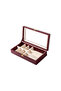6-Watch and 3-Glasses Compartment Leather Organizer Box with Glass Lid |   Watch and Glasses Storage Box - 3