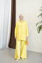 Hooded Detailed Pocketed 100% Cotton Linen Double Set - 3