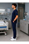Men's Navy Blue Nurse Uniform Scrubs Bottom Top Shift Team Surgical Medical - 2