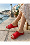 Belix Red Women's Leather Slippers