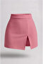 Pink Women's Shorts Skirt with Front Slit