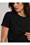 Women's Basic Black Ribbed T-Shirt – Casual Wear - 3